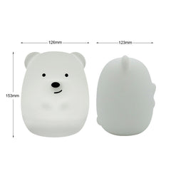 KIds Night Light with Wireless Remote - Portable Multicolor LED Animal Silicone Nursery Light