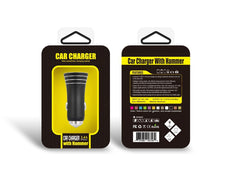 Car Charger with Dual USB Ports for charging and Steel Glassbreaker Hammer for Emergency Escape