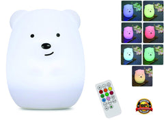 KIds Night Light with Wireless Remote - Portable Multicolor LED Animal Silicone Nursery Light
